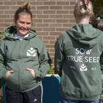 Logo Zip Up Hoodie, Green - Sow True Seed
