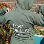 Logo Zip Up Hoodie, Green - Sow True Seed